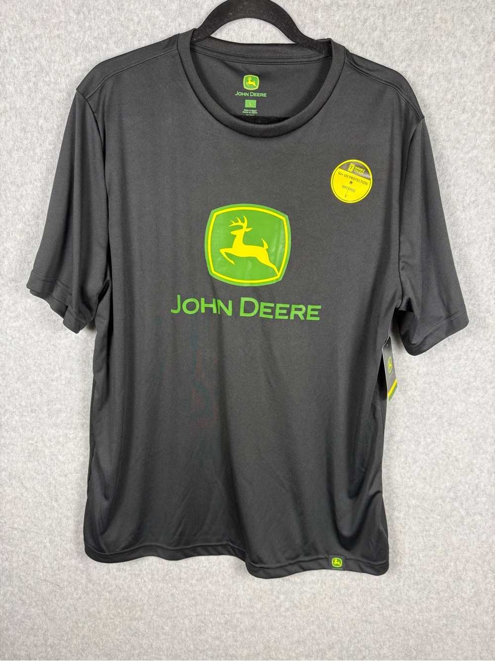 John Deere Performance Shirt Large NWT Black Logo Tee Workwear Gorpcore Farmcore